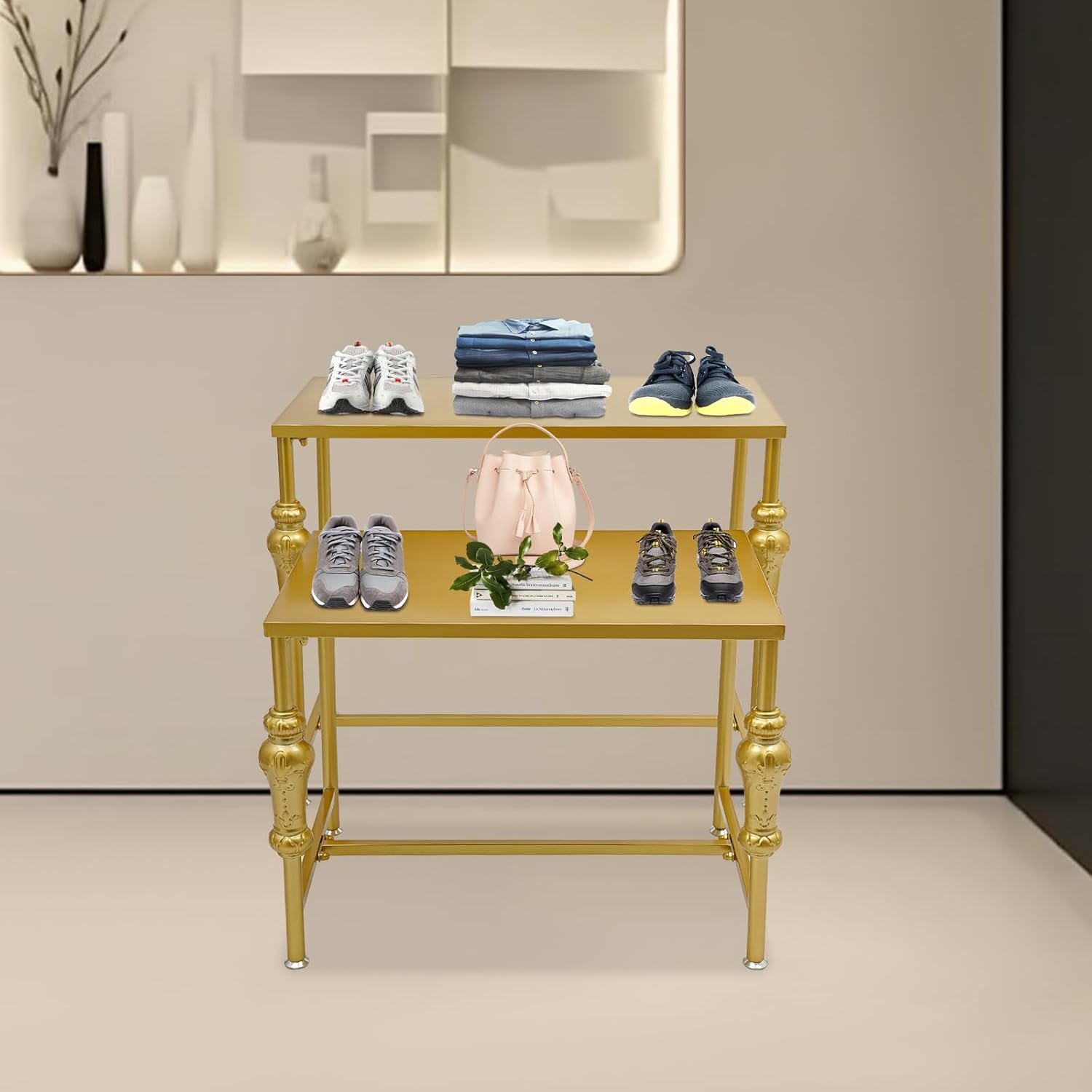 Nesting Tables Display Rack for Clothing Shoes Handbags