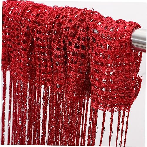 Silver Thread Screen Curtain for Doorway Room Divider Boho Decor