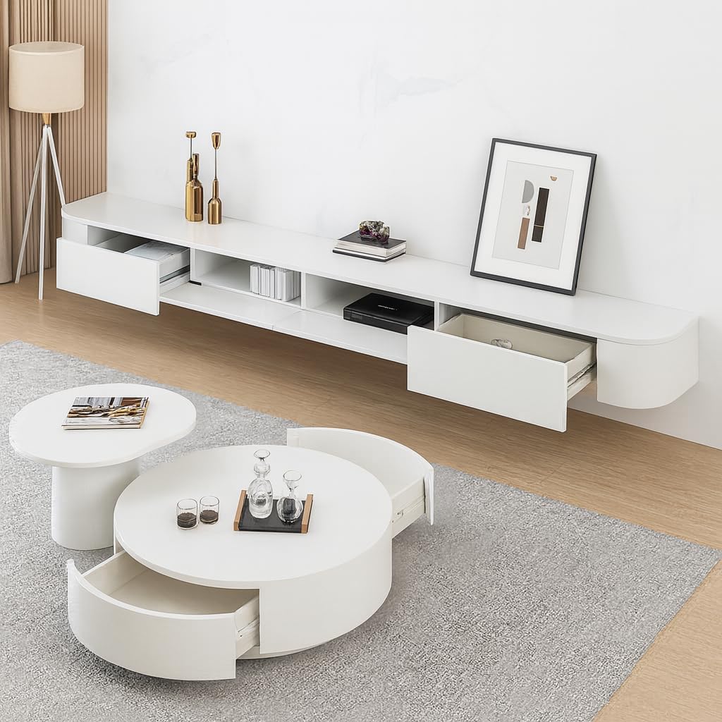 Modern Floating TV Stand with Storage for Living Room