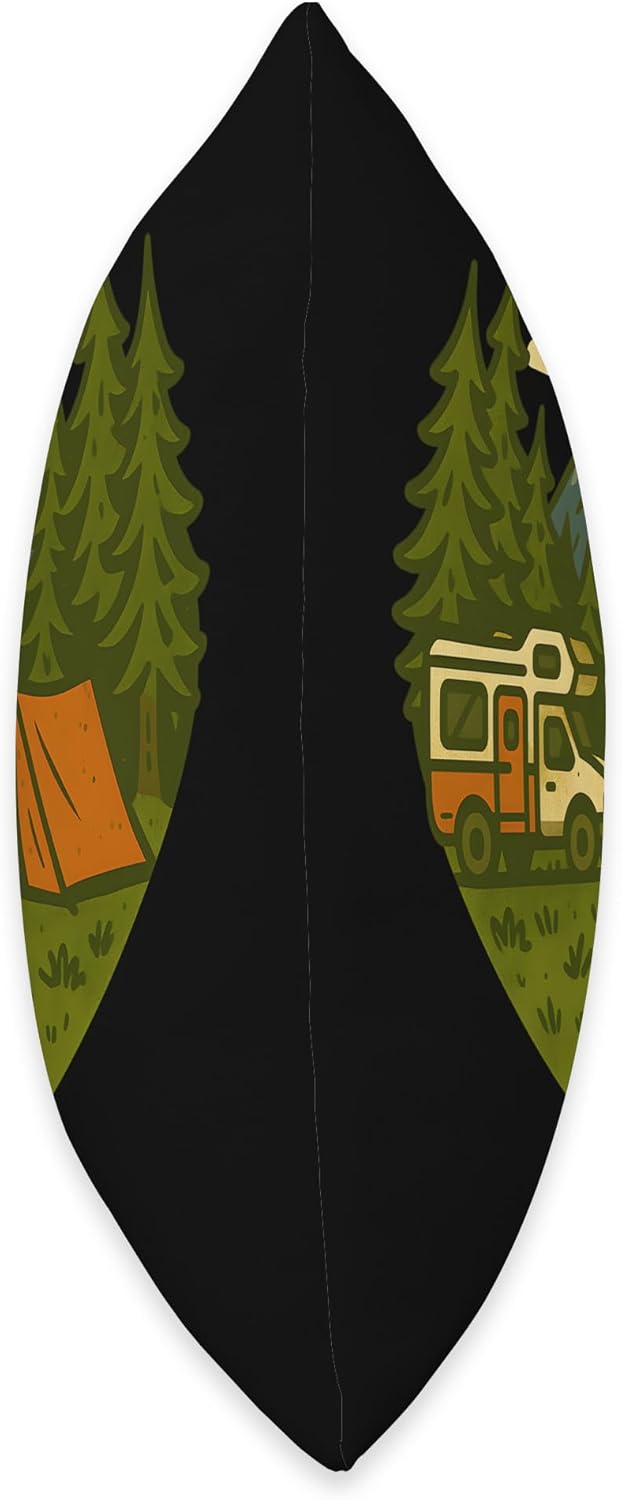 Motorhome Camping Retro Heart Throw Pillow 1