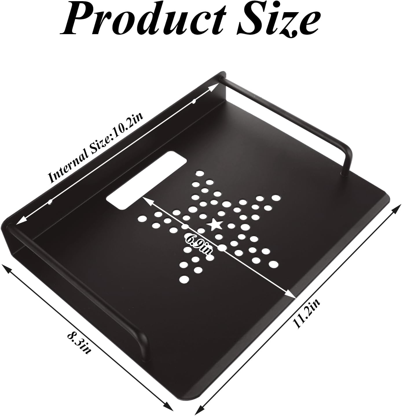 2 PCS Black Metal Projector Wall Shelf for Electronics Storage