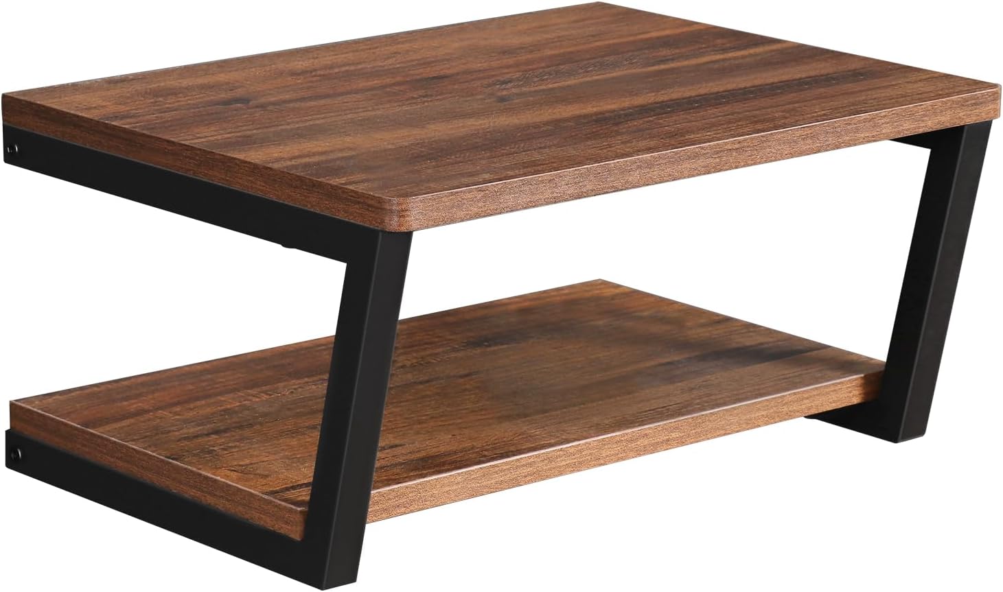 LUCKUP Floating Wall Shelves with 2 Shelves Wood AV Media Stand