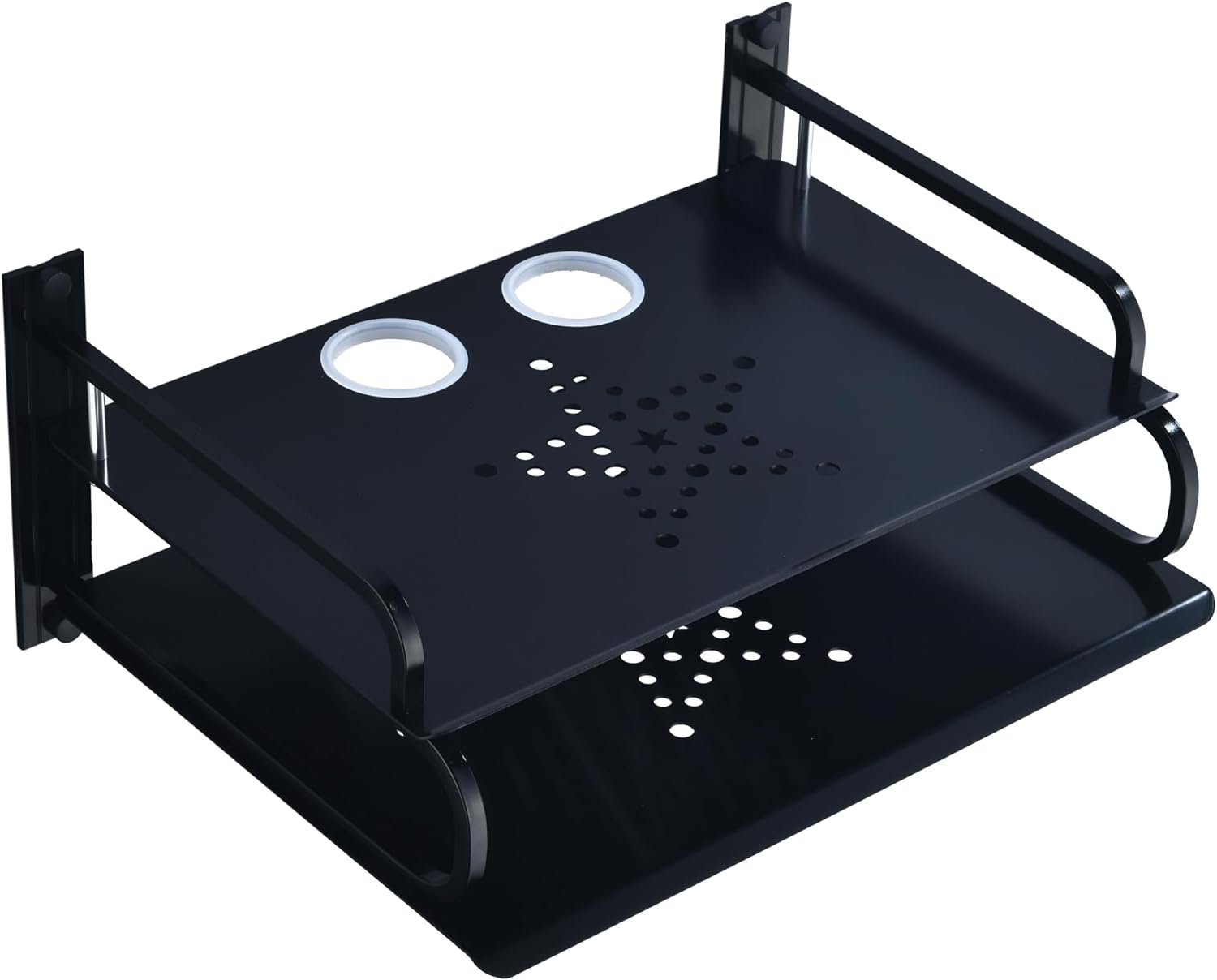 Floating AV Shelves Double Layer Wall Mount for TV and Media Equipment