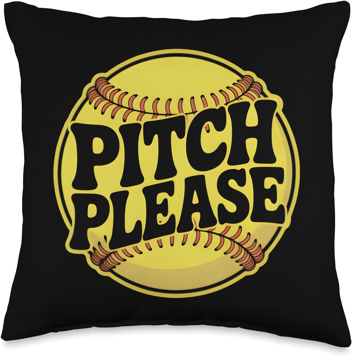 Pitch Please Funny Pun Throw Pillow for Softball Fans