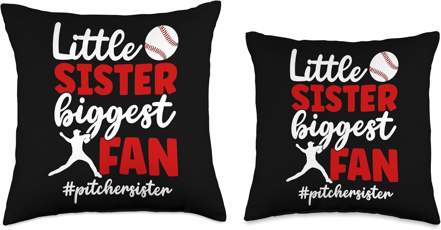 Proud Baseball Pitcher Sister Throw Pillow 1
