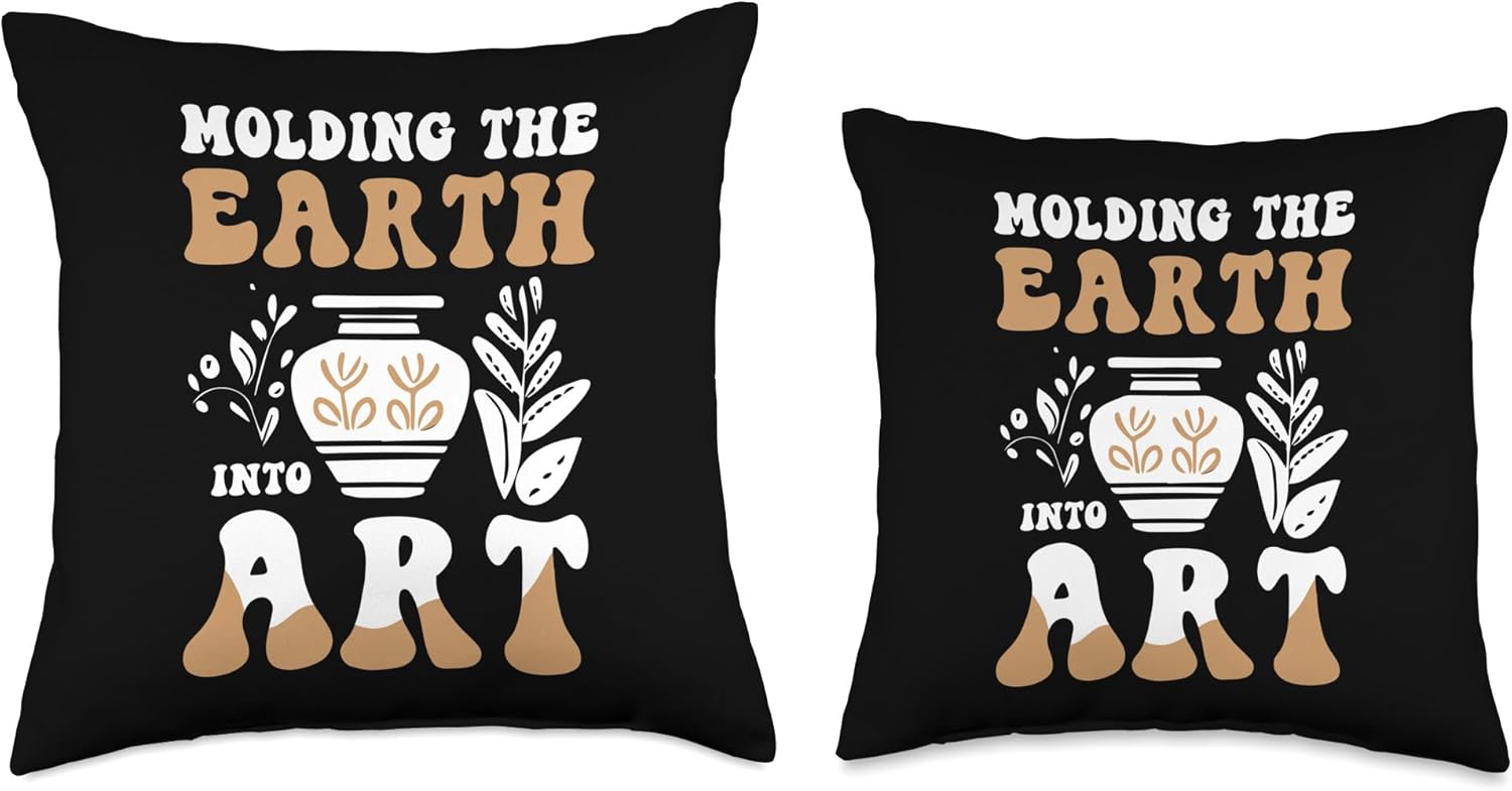 Pottery Clay Ceramics Craft Throw Pillow 18x18 Multicolor