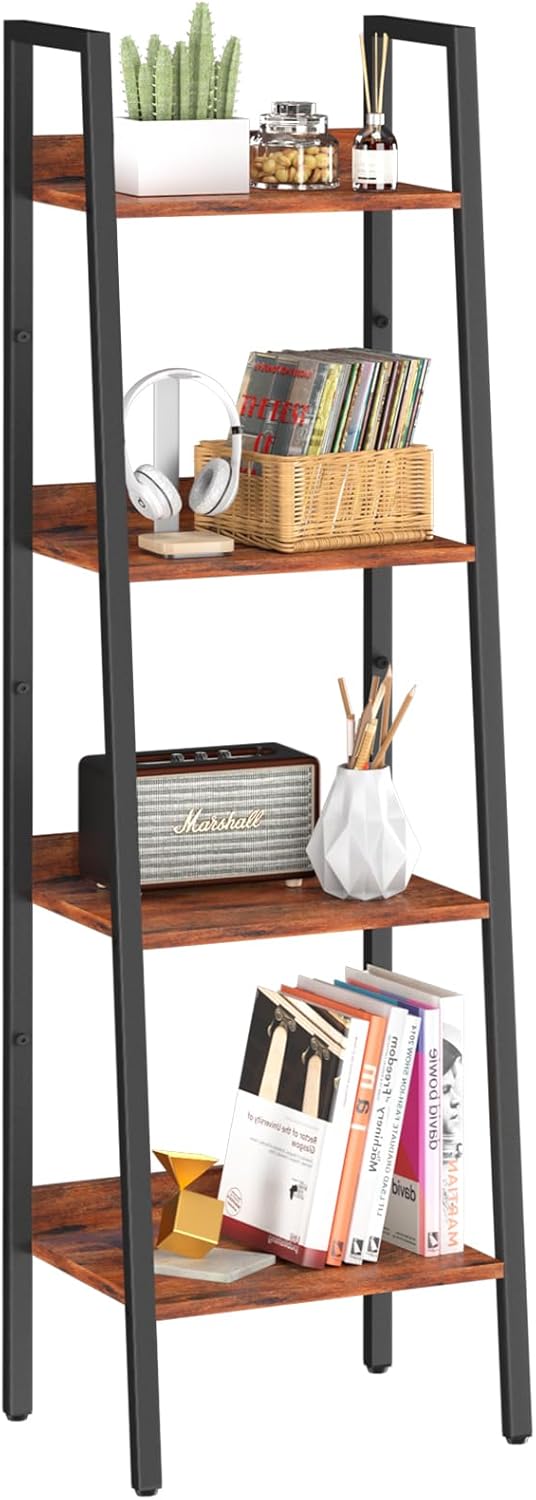 Yoobure 4 Tier Ladder Bookshelf Corner Shelf