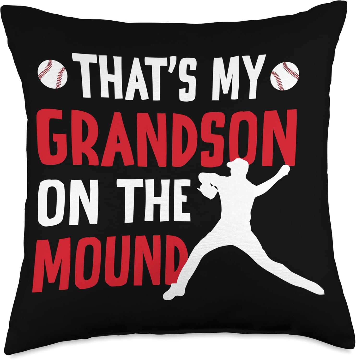 Proud Baseball Pitcher Grandma Throw Pillow 1