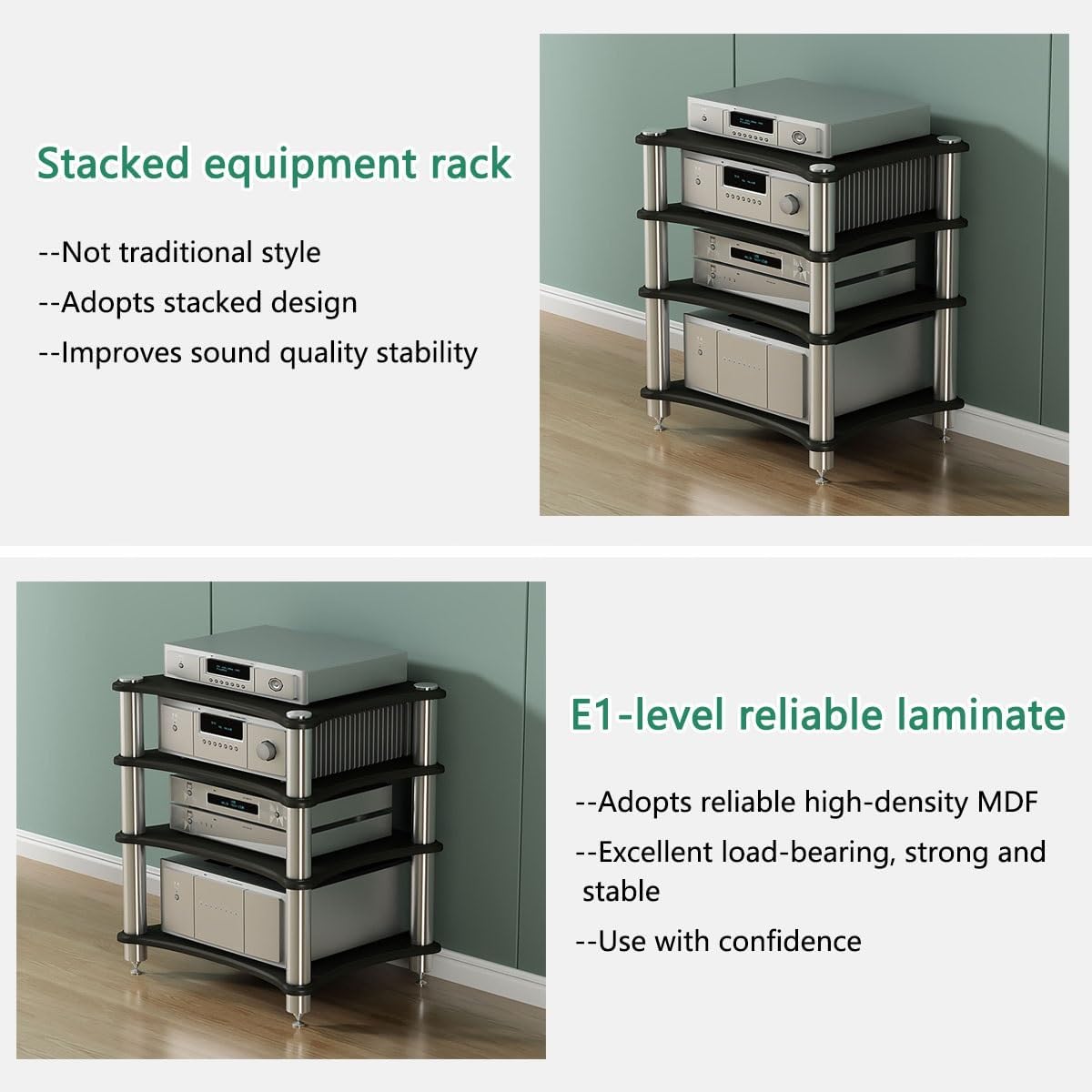 Kaverno 2 3 4 Tier Media Stand Corner Shelf