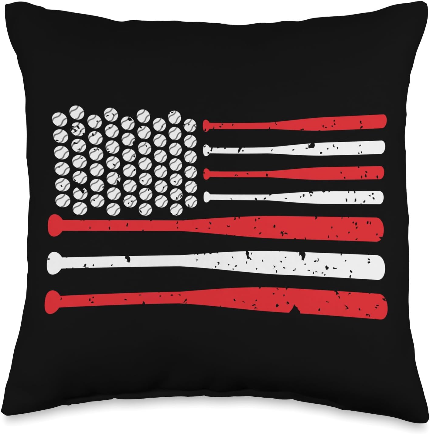 Baseball Pitcher Catching USA Flag Throw Pillow