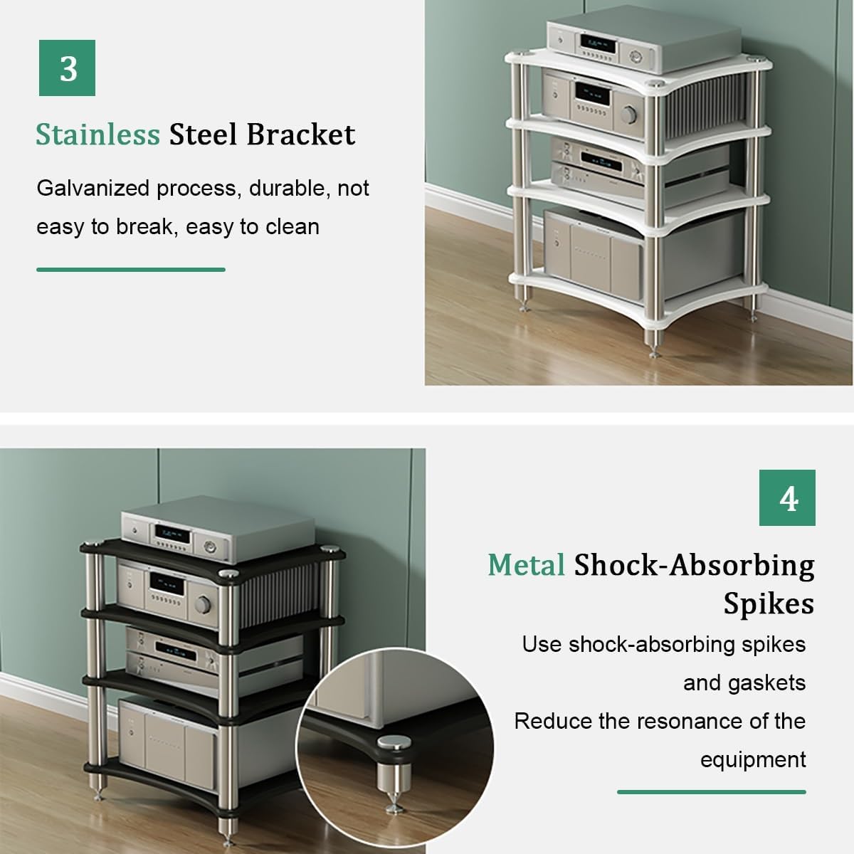 Nordivo 2 3 4 Tier AV Media Stand Component Cabinet