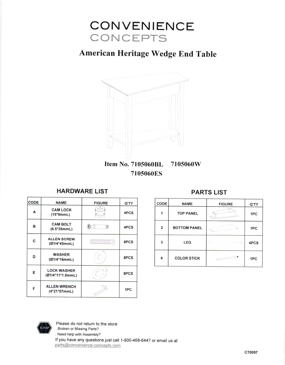Convenience Concepts American Heritage Wedge End Table 24 Classic Storage Shelf