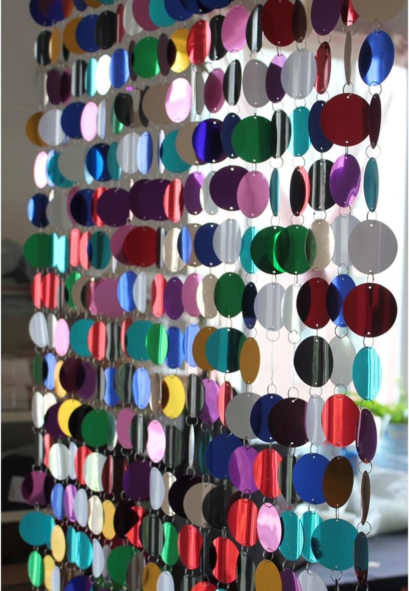 Queenbox 394in 5pcs Glitter Sequin Beaded Curtain