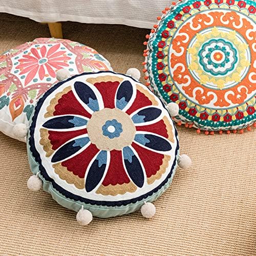 vctops Boho Embroidered Throw Pillow 18 Inch