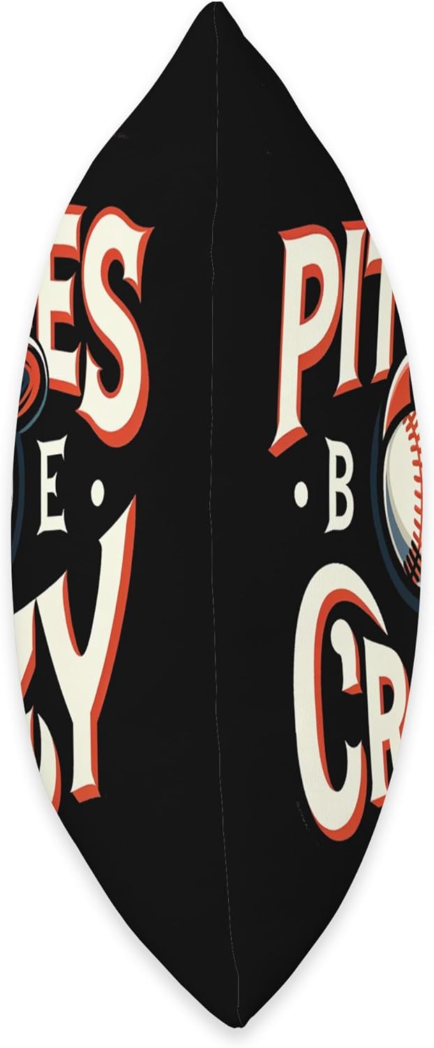 Funny Baseball Pitcher Throw Pillow for Coaches and Fans