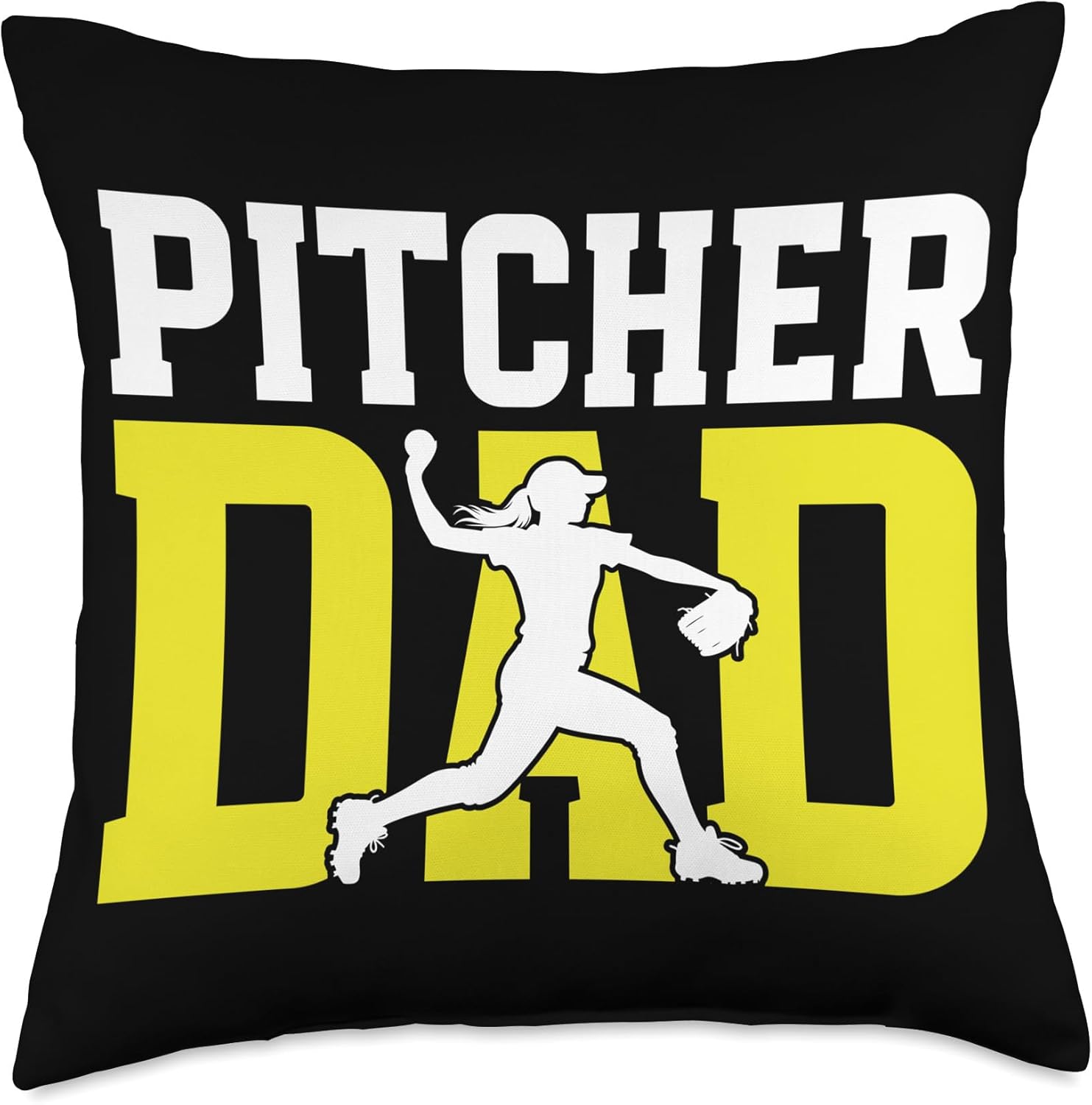 Softball Pitcher Dad Throw Pillow For Fathers Day
