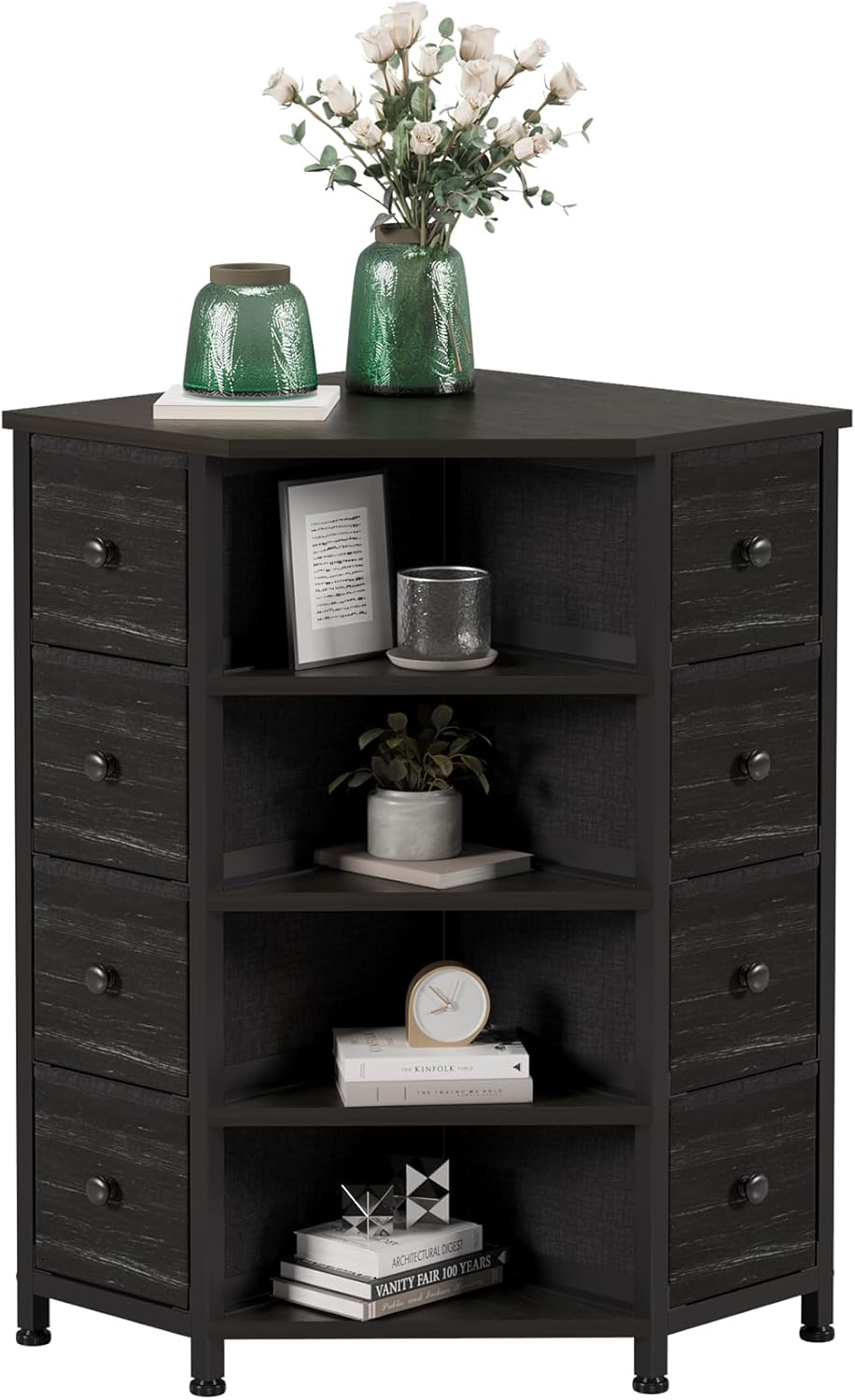 LUMTOK 8 Drawer Corner Dresser with Storage