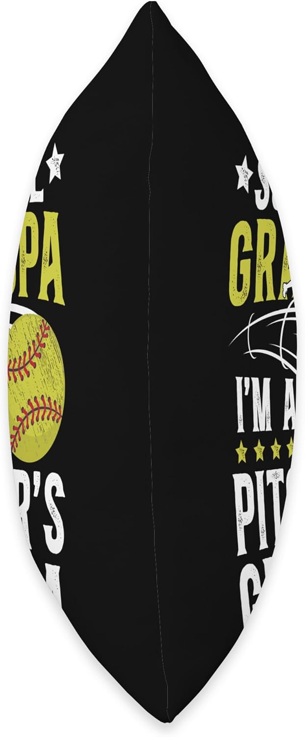 Proud Softball Pitcher Grandpa Throw Pillow