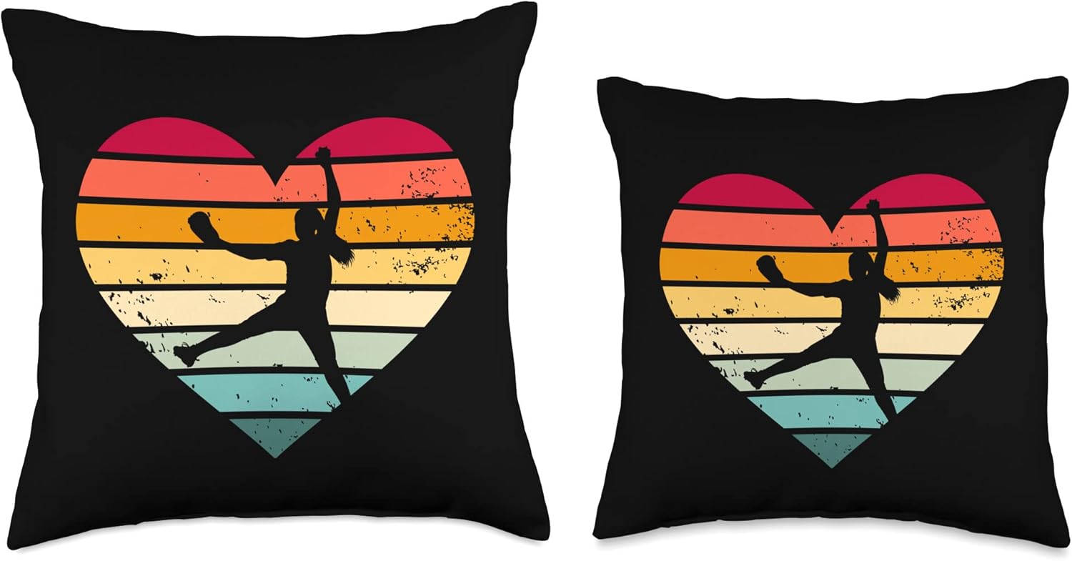 Vintage Color Funny Pitcher Heart Throw Pillow