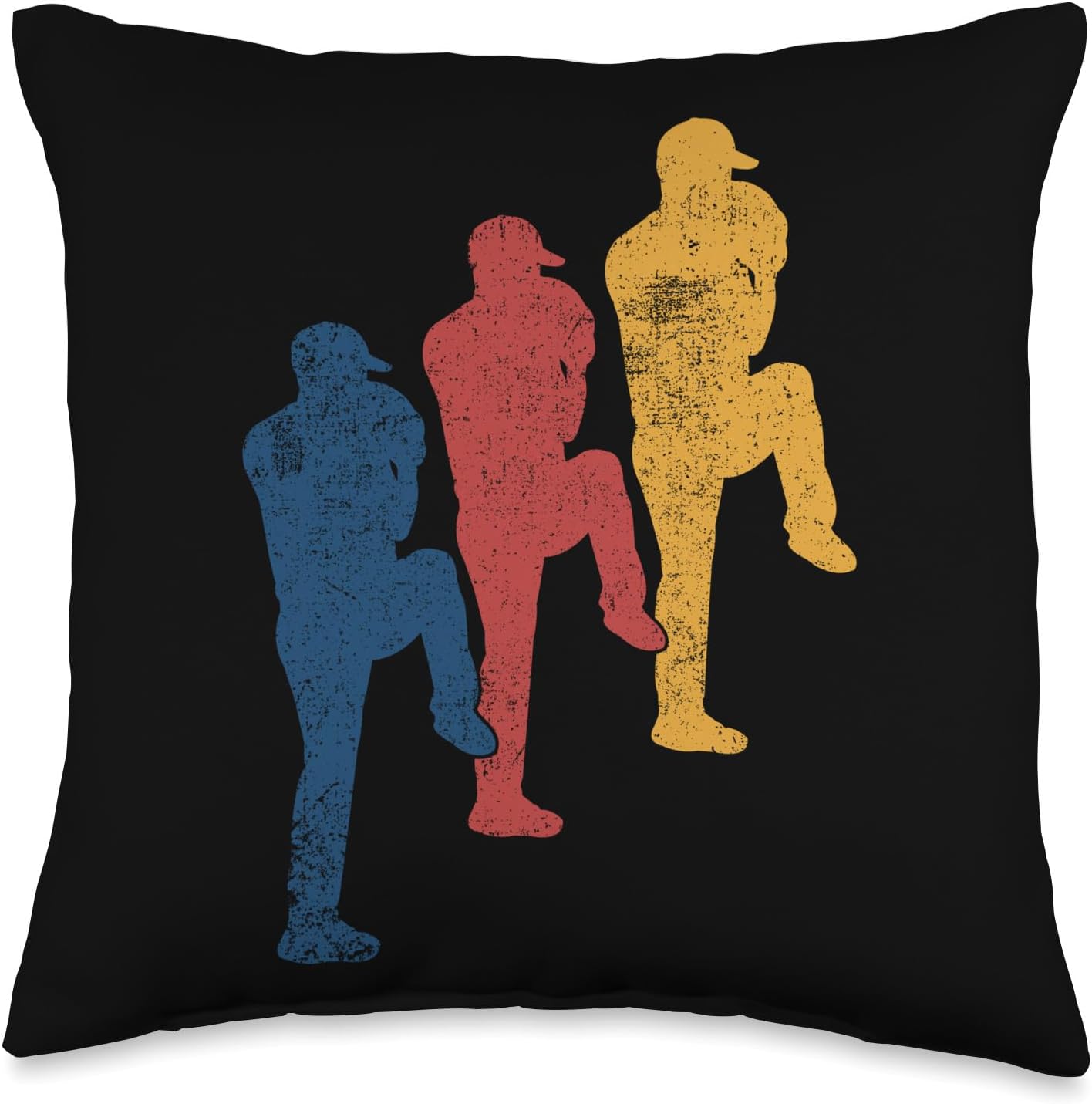 Baseball Pitcher Throw Pillow with Double Sided Design