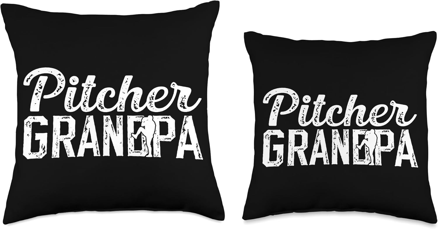 Baseball Pitcher Grandpa Throw Pillow