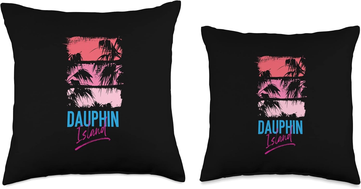 Dauphin Island Retro Throw Pillow