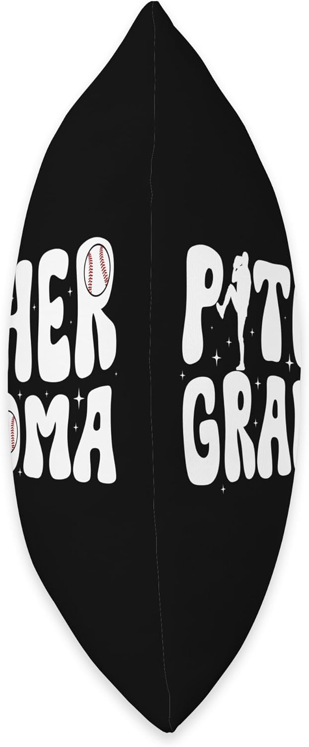 Groovy Baseball Pitcher Grandma Throw Pillow