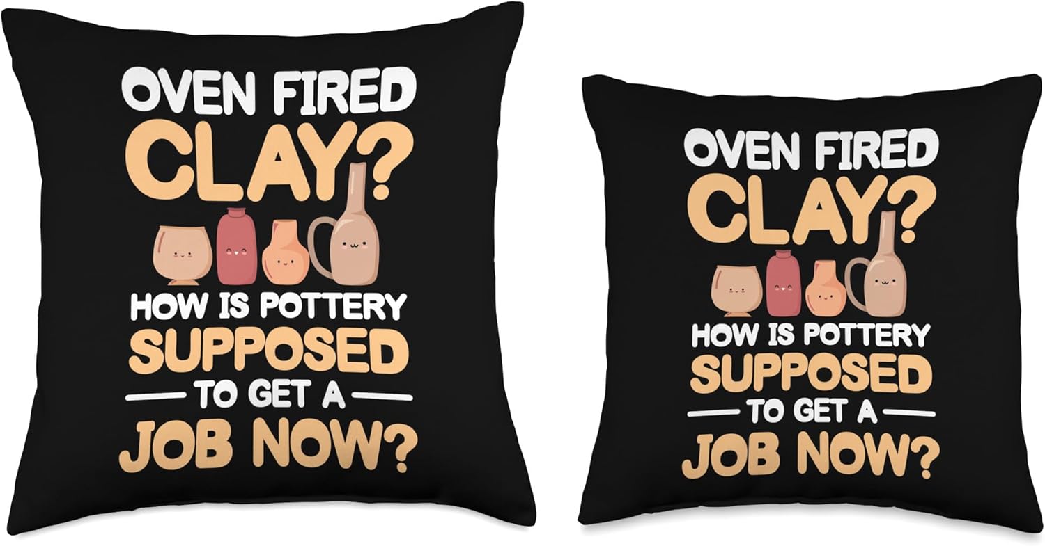 Oven Fired Clay Pottery Pitcher Craft Throw Pillow