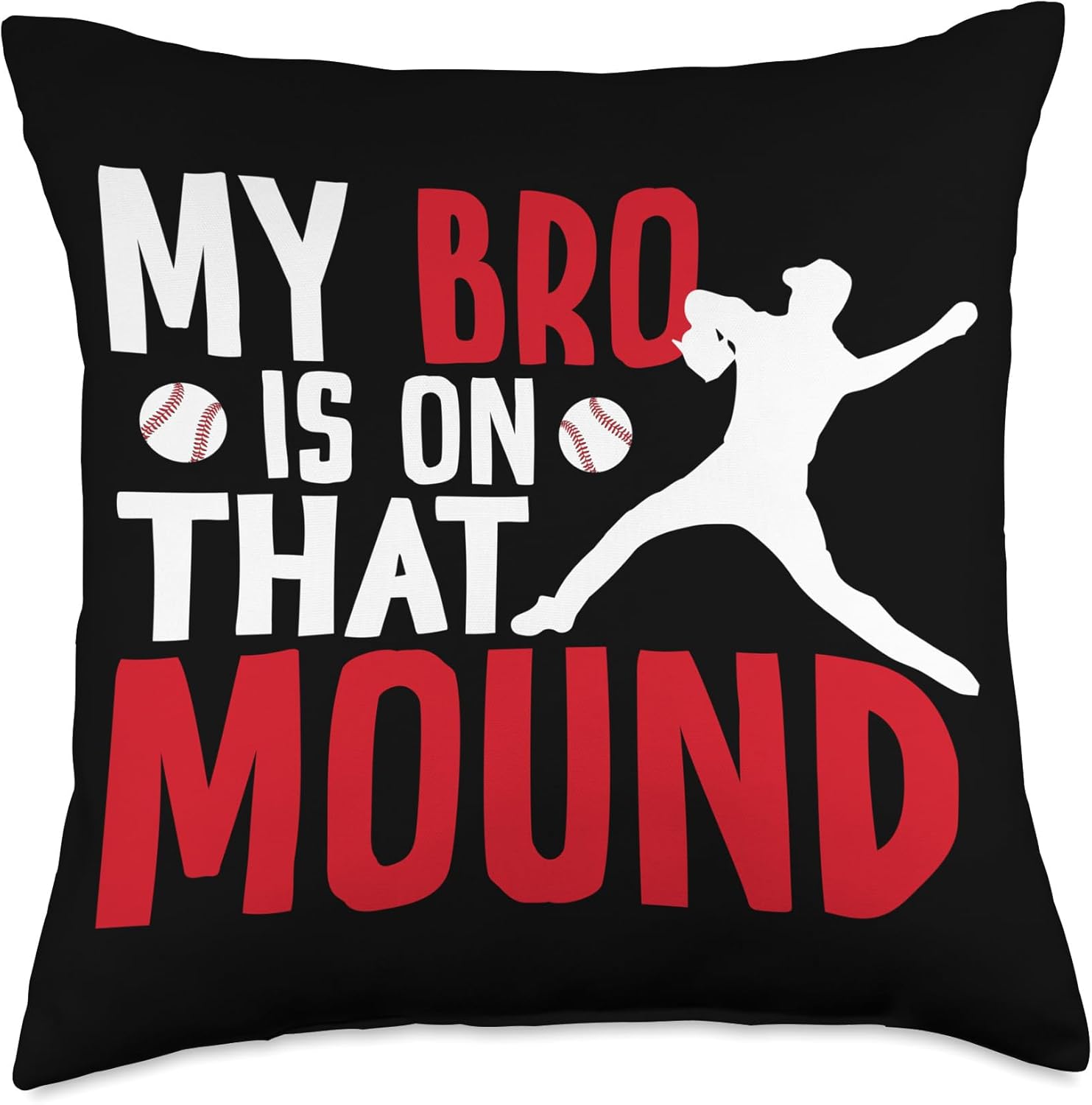 Proud Baseball Pitcher Sister Throw Pillow
