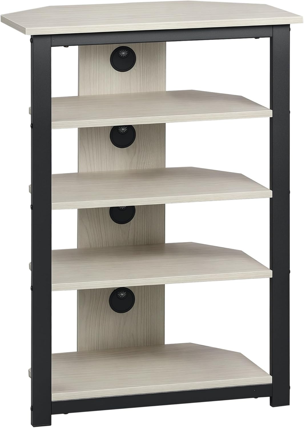 HOMCOM 4-Tier Media Stand with Cable Management Gray