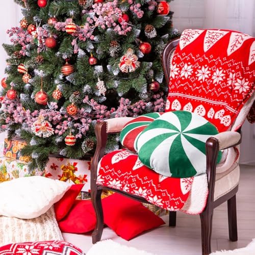 MixTeach 3 Pcs Spiral Christmas Throw Pillows
