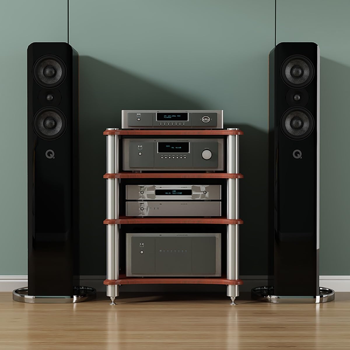 Nordivo 2 3 4 Tier AV Media Stand Component Cabinet