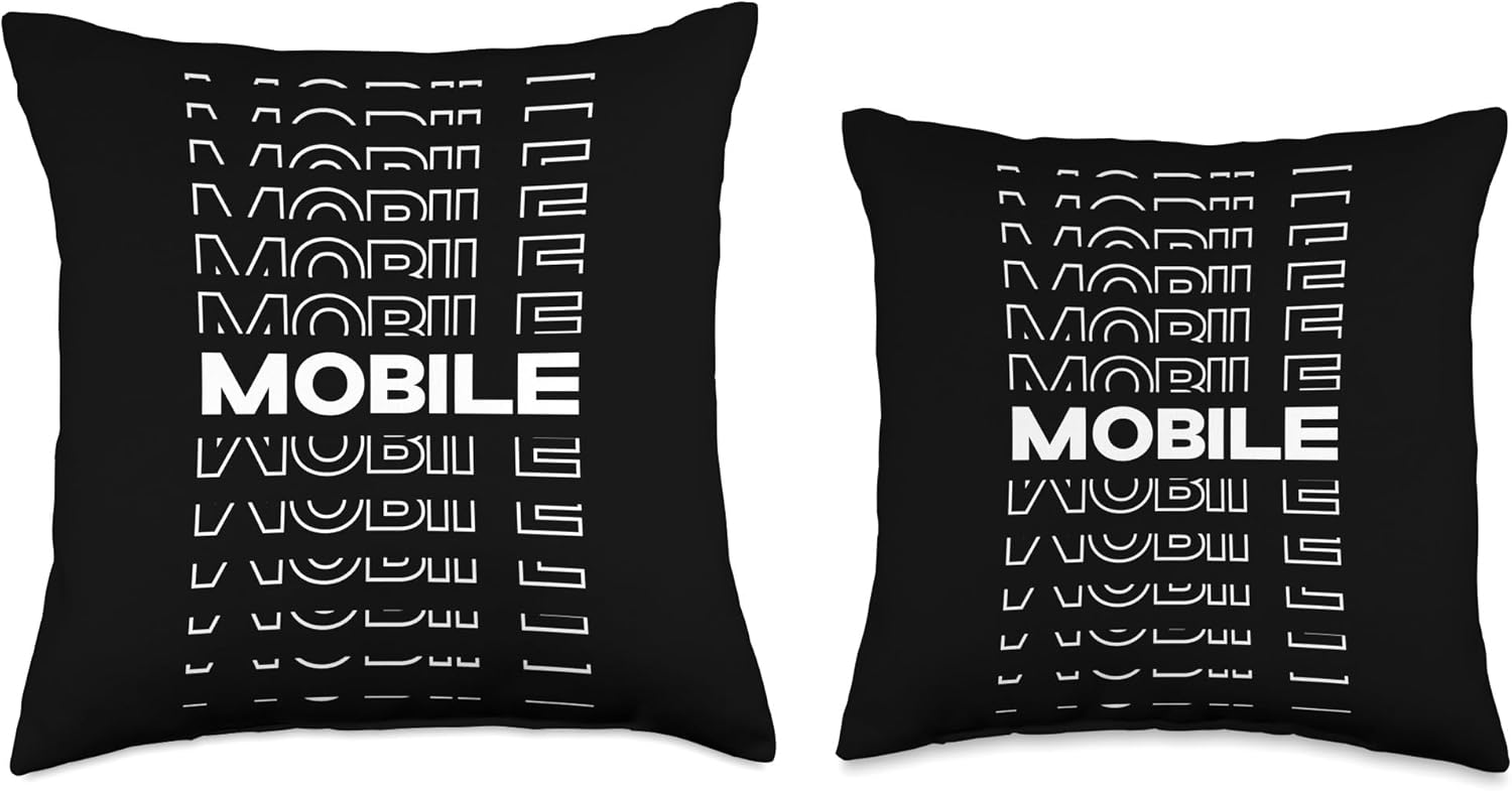 Graphic Mobile Throw Pillow - USA City Design