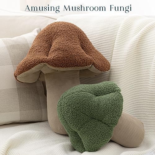Phantoscope Mushroom Shaped Throw Pillow Light Green 16 x 14 Inches