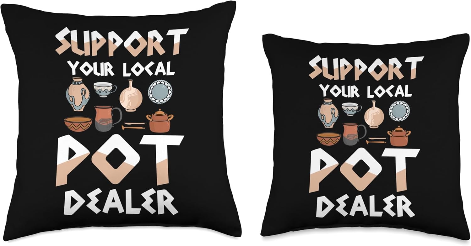 Pottery Clay Craft Throw Pillow 18x18 Multicolor