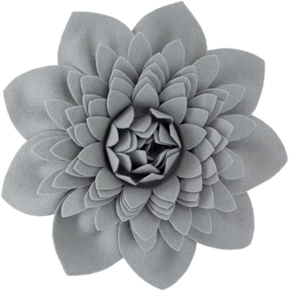 3D Flower Throw Pillow with Insert Gray 14 Inch