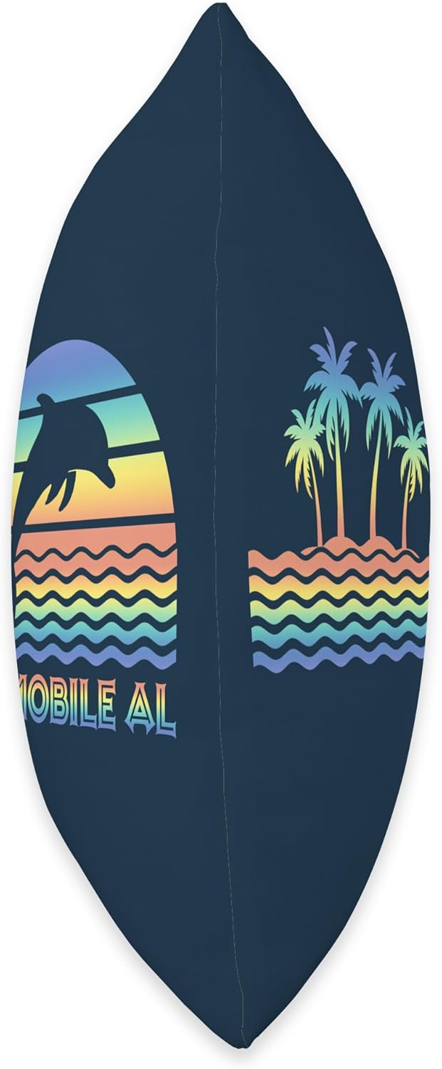 Vintage Mobile AL Retro Dolphin Throw Pillow