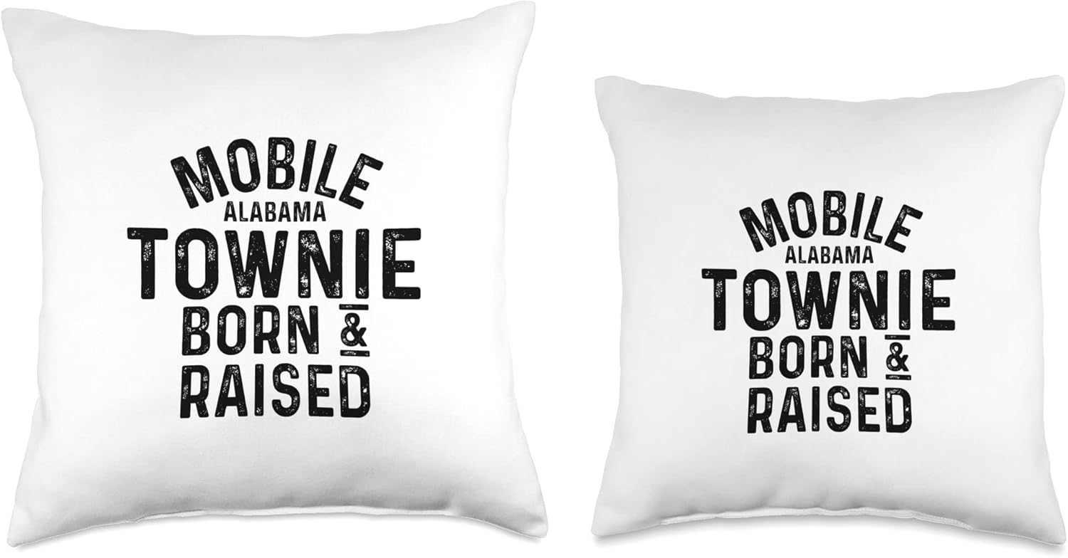 Mobile AL Townie Throw Pillow