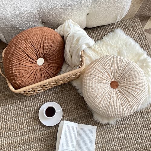 Boho Round Throw Pillow 1575in Off Peach