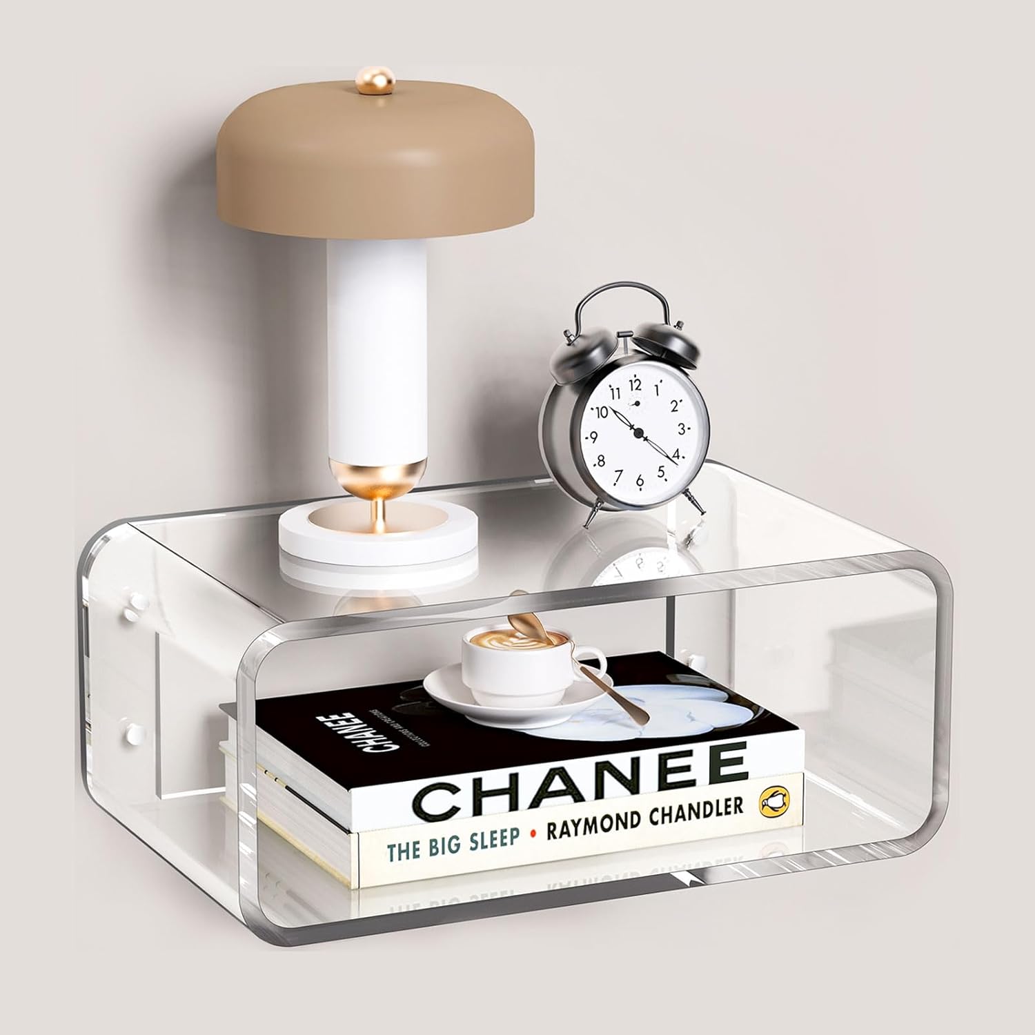 Acrylic Floating Nightstand with Clear Design Small Size