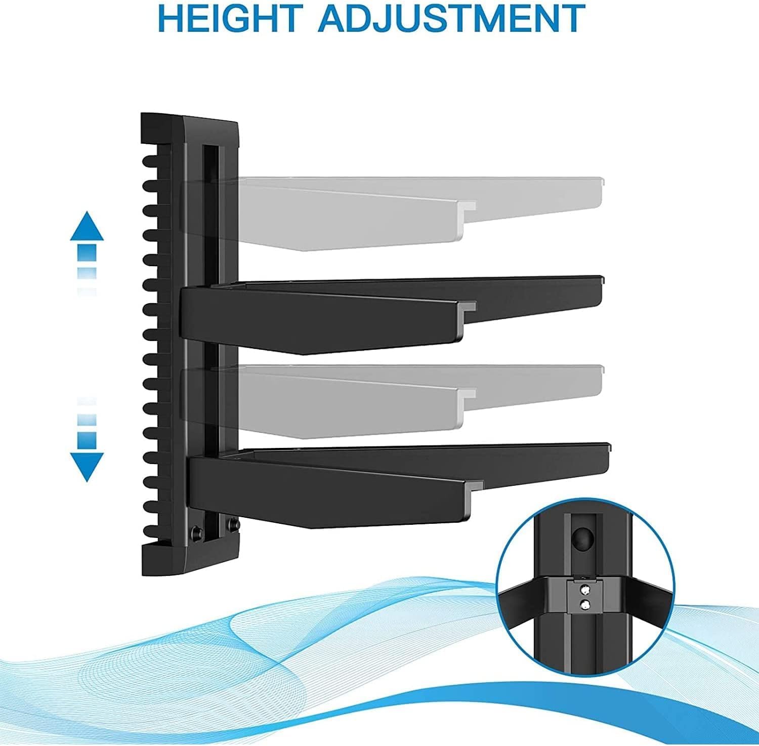 PERLESMITH Floating AV Shelf Double Wall Mount