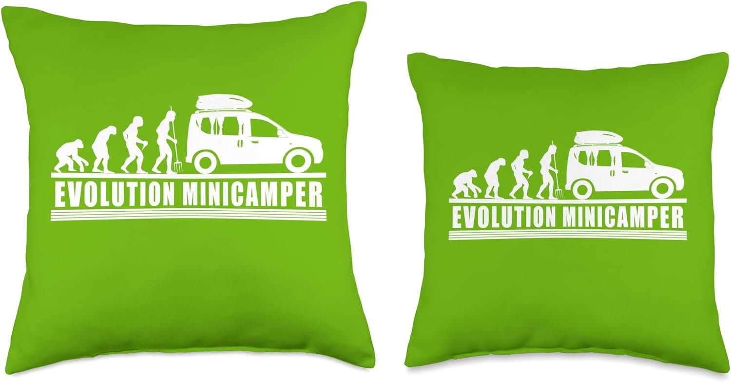 Camping Camper Microcamper Throw Pillow for Travelers