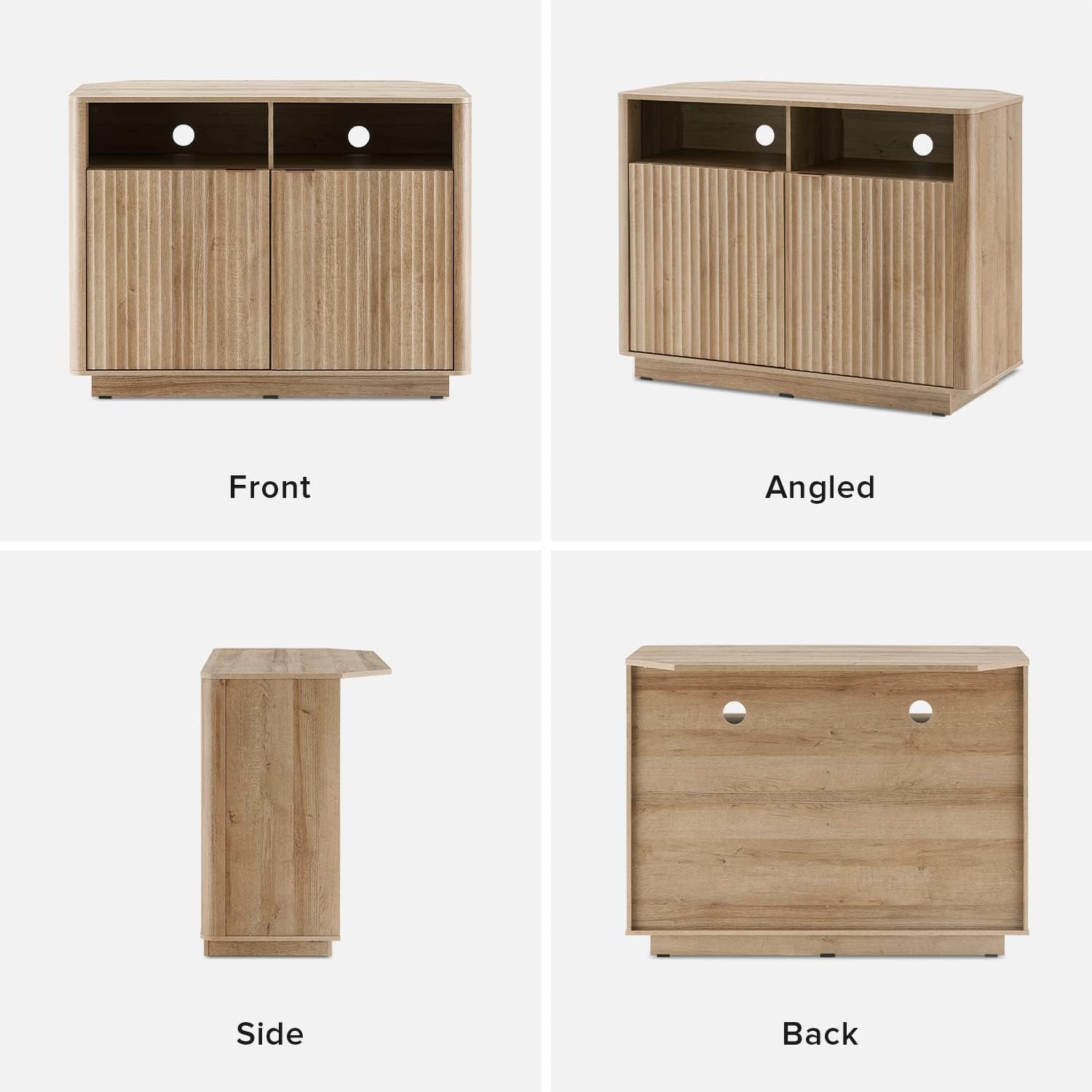 Mopio Brooklyn Corner Storage Cabinet with Doors and Shelves