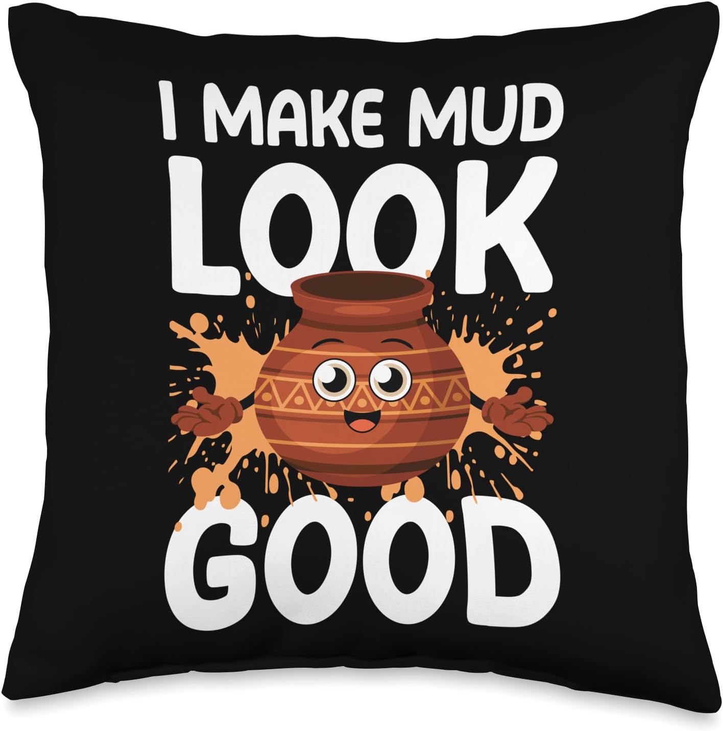 Pottery Clay Ceramics Clay Pitcher Craft Throw Pillow 16 Inch Multicolor