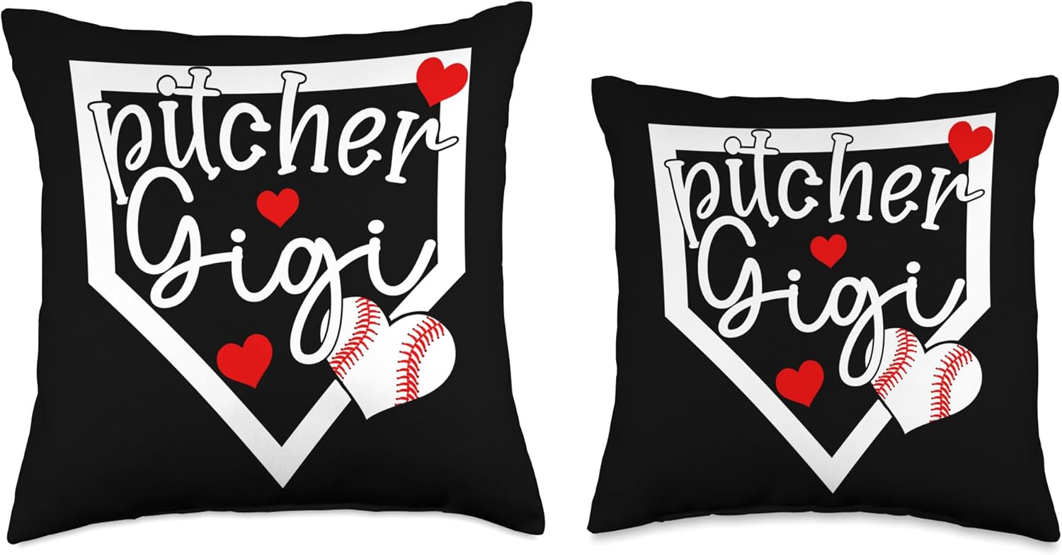 Baseball Pitcher Gigi Throw Pillow for Mothers Day 1