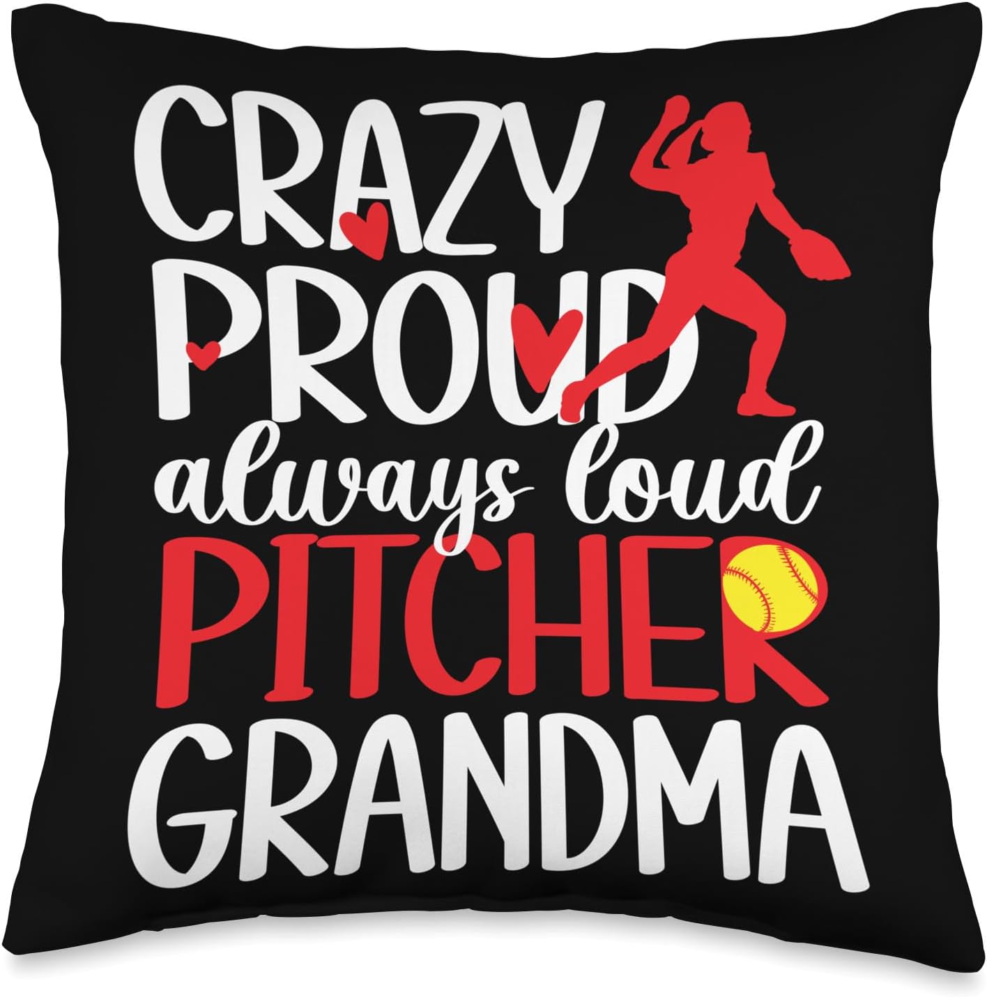 Funny Softball Pitcher Grandma Mothers Day Throw Pillow