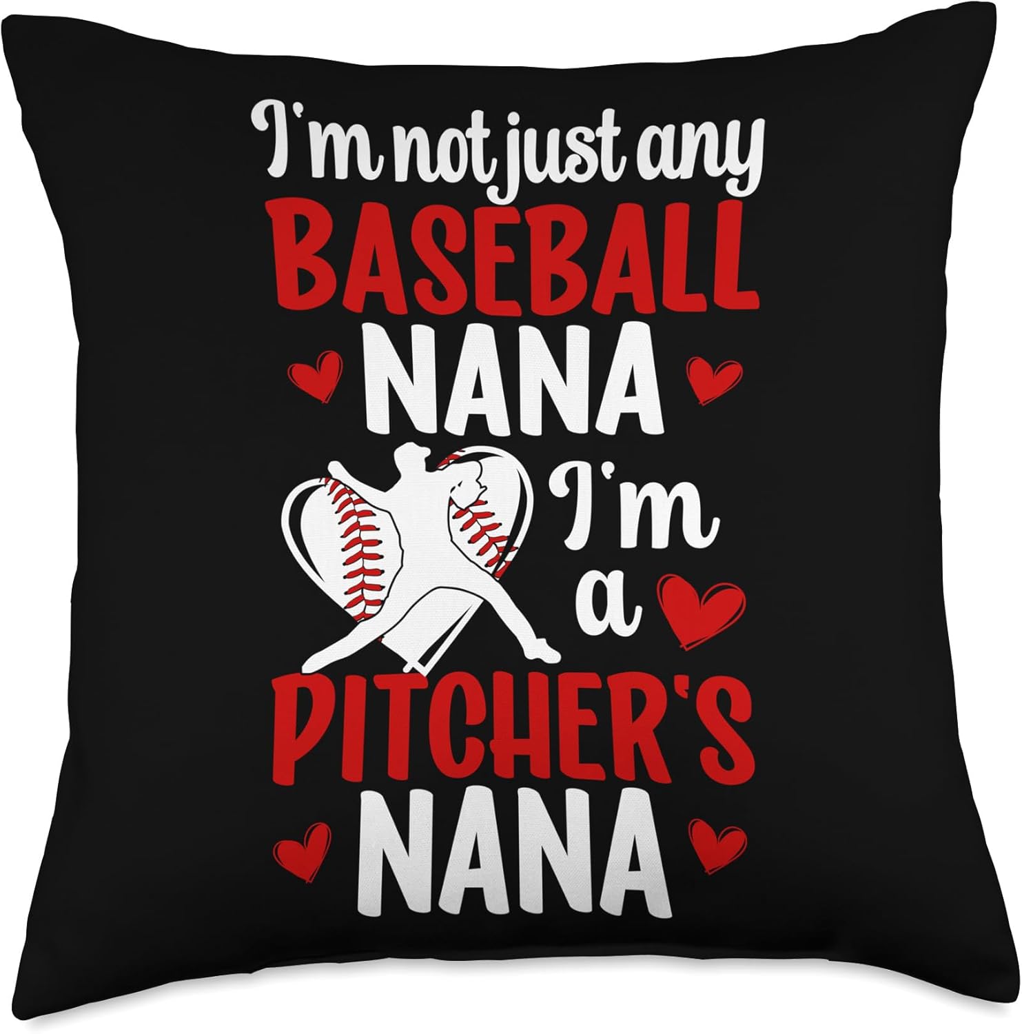 Proud Baseball Pitcher Nana Throw Pillow