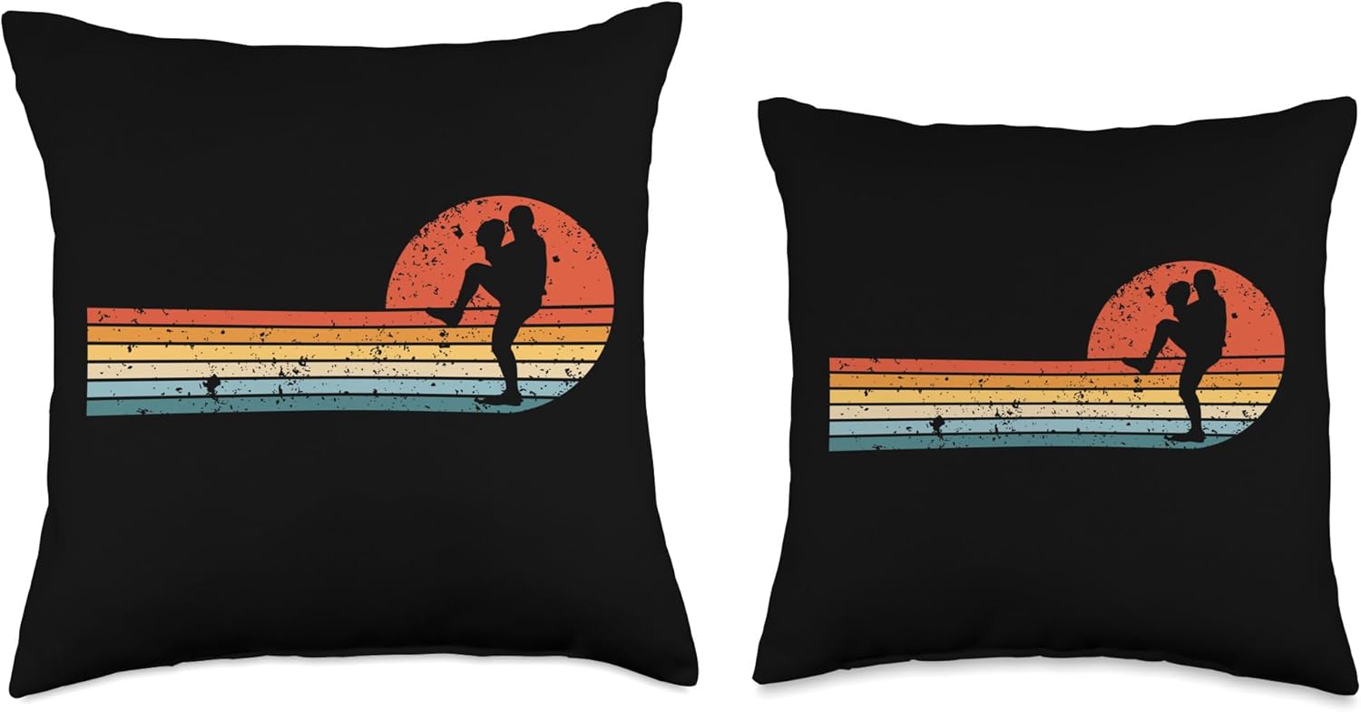 Retro Baseball Pitcher Throw Pillow 1