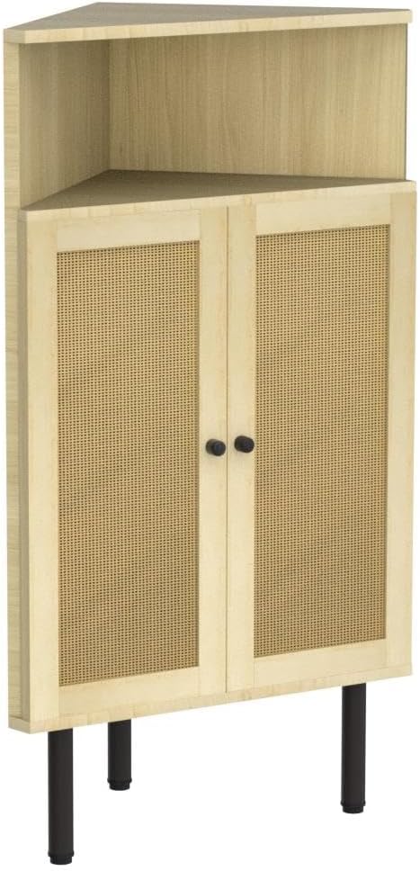 AWQM 4-Tier Corner Cabinet with Shelves and Doors