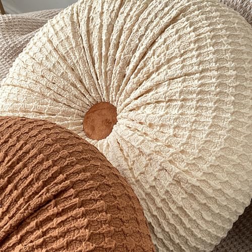 Boho Round Throw Pillow 1575in Off Peach